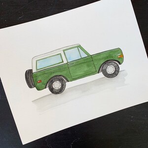 Pick Up in Frisco, Watercolor PRINT set, vintage vehicles, set of 6 8x10 or 5x7 prints if original hwnd painted watercolor artwork