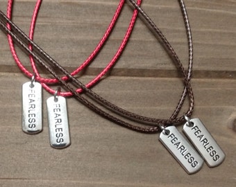 Fearless Word Charm Necklace | Inspirational Charm | Motivational Charm Necklace