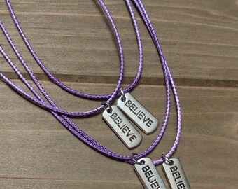 Believe Word Charm Necklace | Inspiration Necklace | Encouraging Word