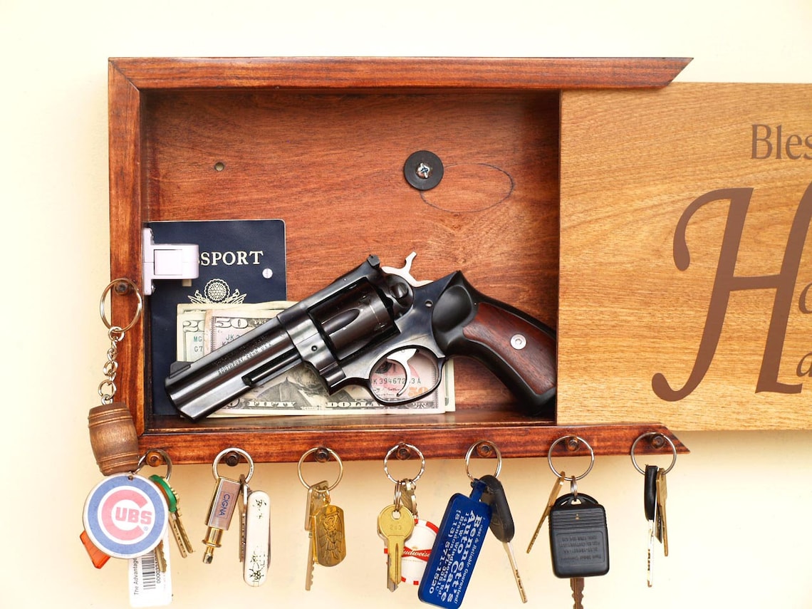 Gun Concealment Case Hidden Compartment Key Rack Etsy
