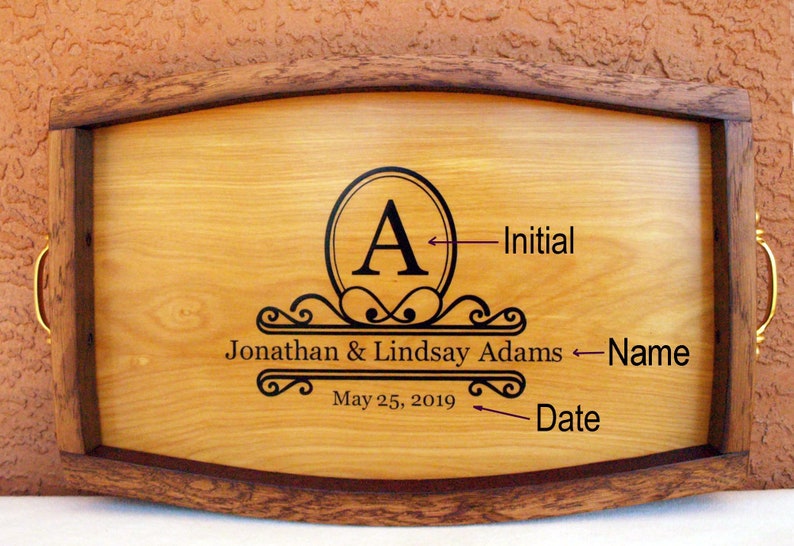 Personalized Wine Barrel Serving Tray Wedding Gift Etsy