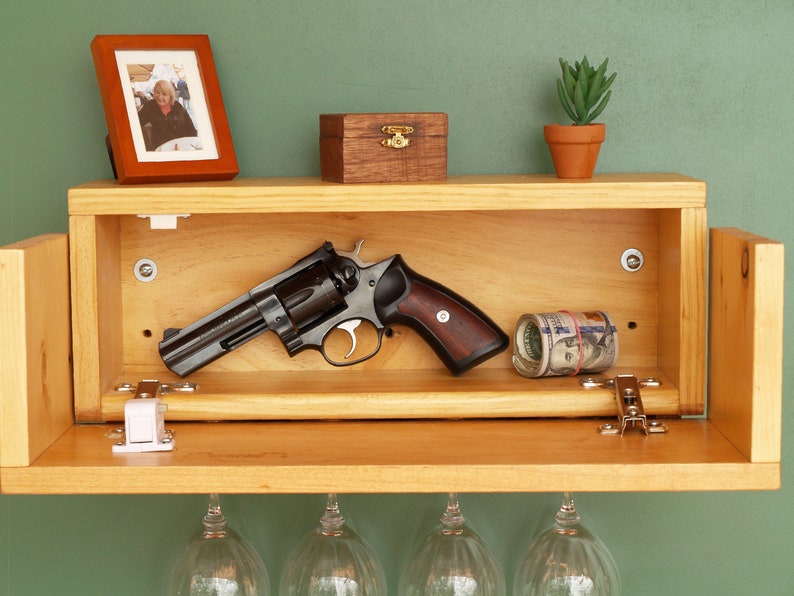Locking Concealment Gun Shelf Hidden Compartment Etsy