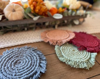 Handmade Macrame Coasters – Set of 2 | Boho Home Decor