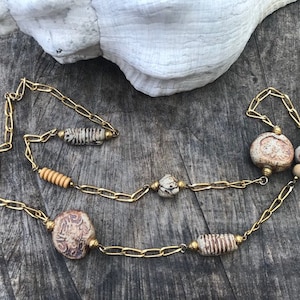 Vintage Cadoro Inc. N.Y. Gold-Tone and Bead Necklace  (D-63)