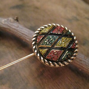 Vintage Sarah Coventry Gold-Tone Multi-Colored Stick Pin H-3 image 6