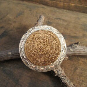 Vintage Aztec Rex Sterling Silver 925 Pendant Brooch (B-151)