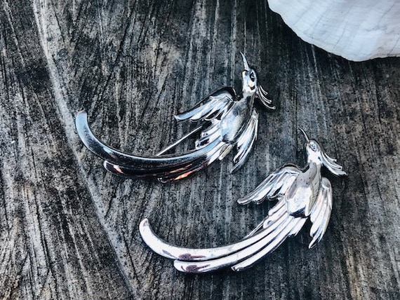 Vintage Forstner Sterling Silver Twin Pair of Bird of Paradise Brooches B 229 Etsy