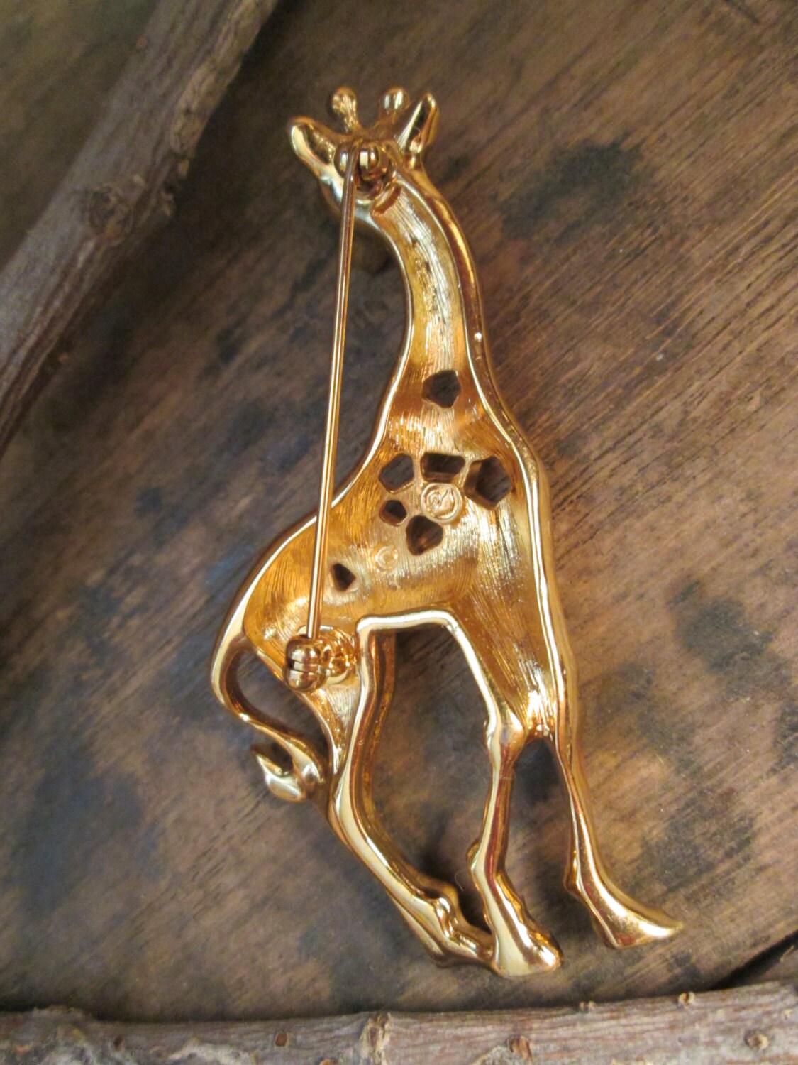 Vintage Swarovski Signed Swan Logo Giraffe Brooch - Retired (B-207