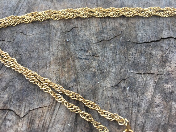 Vintage 1970s Braided Gold-Tone Necklace with Ele… - image 4