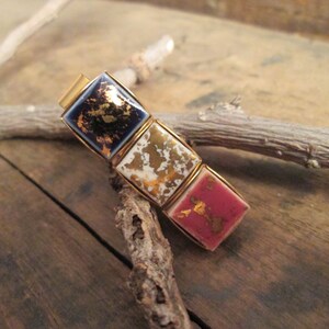 Vintage Gold-Tone Tiles Tie Clip  (F-29)