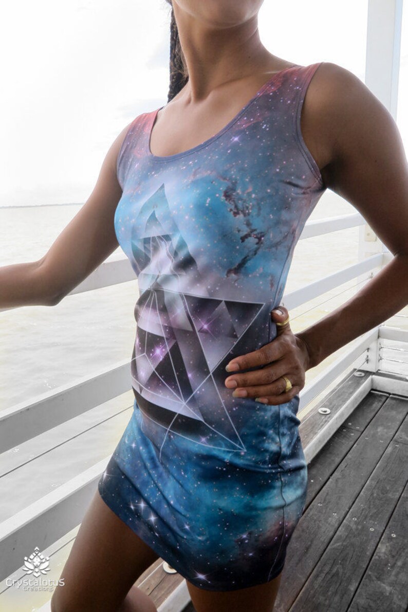 trippy mini dress mandala dress leaf print psychedelic dress gum leaf festival dress MERKASTAR Bodycon Dress,fractal mini dress