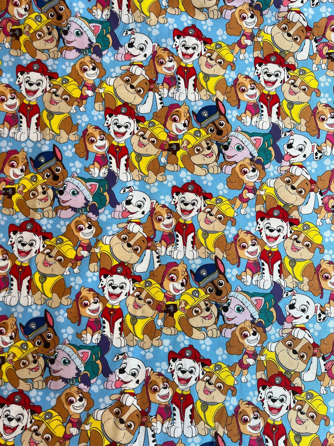 Paw Patrol Cotton Fabric / by the Yard Etsy