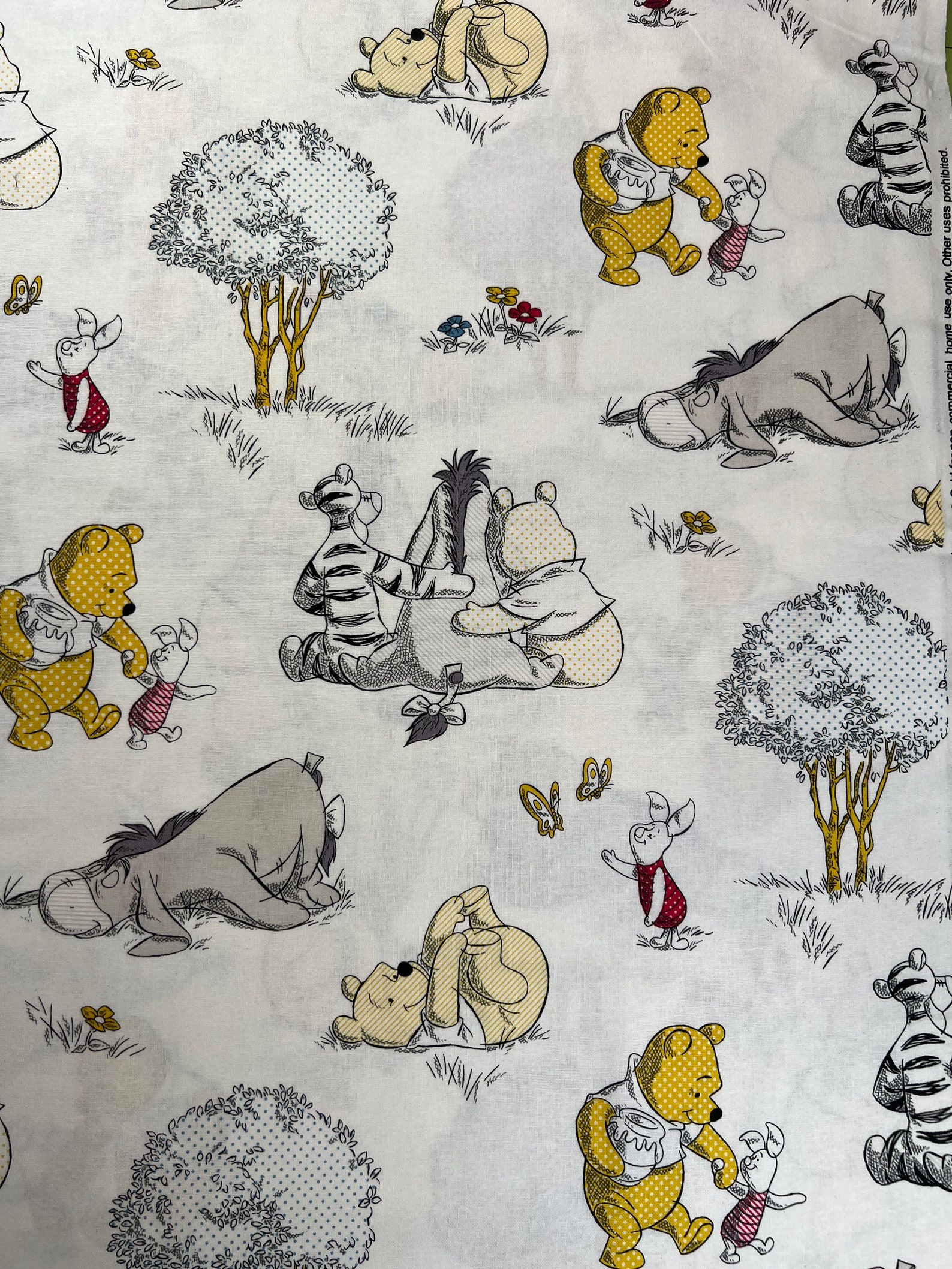 Winnie the Pooh Cotton Fabric / by the Yard Etsy