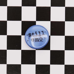 Still Emo Button in Light Blue 1&quot;