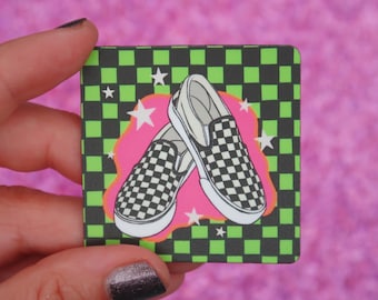 Checkerboard Slip On Shoes Magnet 2"