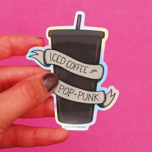 Iced Coffee und Pop-Punk Aufkleber 7,5 cm
