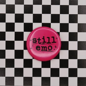 Still Emo Button in Pink 2.25&quot;