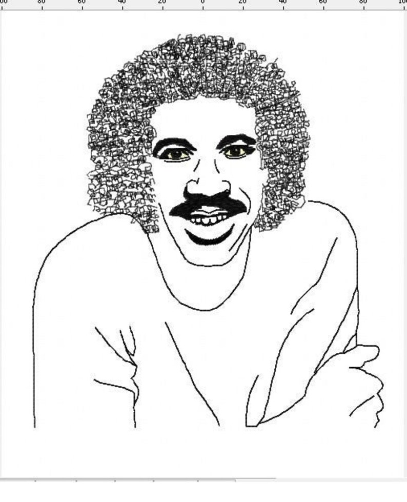 Lionel Richie Portrait embroidery Machine Design Digital | Etsy