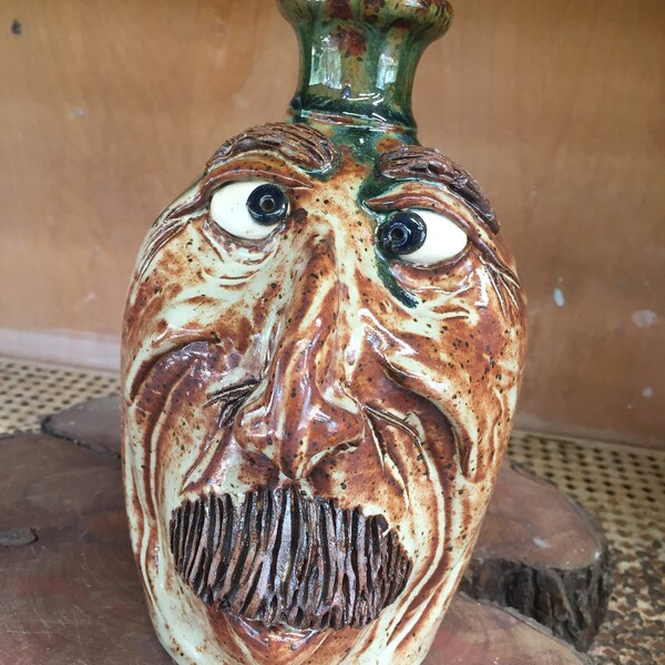 Face Jug/handmade/folk art/pottery