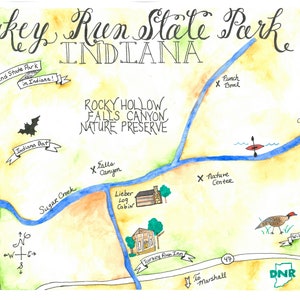 Watercolor Map Turkey Run State - Il 300x300.2552841020 H3t9 