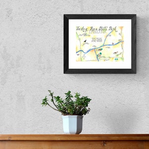 Aquarell Karte Türkei Run State Park Indiana - Wildtiere digitaler Download druckbare Kunst Dekor öffentliche Land Kalligraphie Karte Geschenk