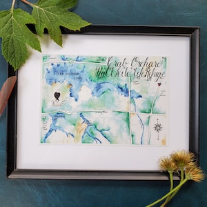 Crab Orchard National Wildlife Refuge Illinois - Aquarell Himmel blau Karte digitaler Download druckbare Kunst öffentliche Land Kalligraphie Karte Geschenk