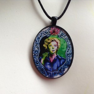 Marilyn Monroe Oiginal Artwork Oval Resin Pendant
