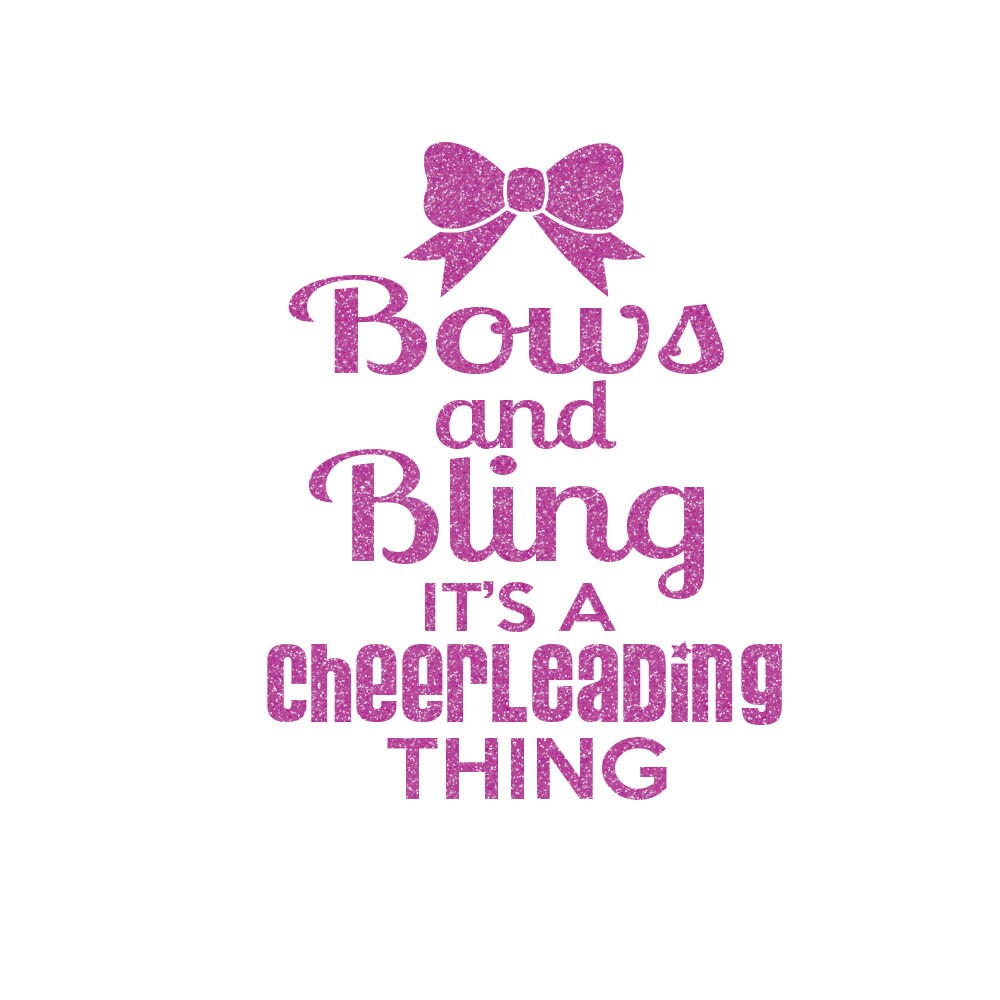 Bows And Bling Cheer Iron On Decal Etsy