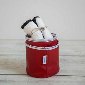 Red Nautical Storage Baskets – Toiletry Organizer | Makeup Caddy | Desk Storage Bin | Handmade by Sealyo Design