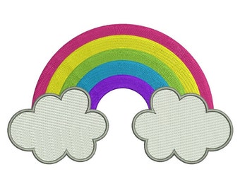 7 color machine embroidery rainbow design