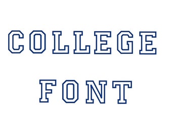 College Embroidery Digitized Font 1,2,3 inches (Upper Case)