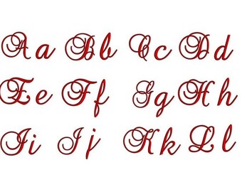 Small Brock Monogram Embroidery Font Upper & Lower Case Satin Stitch Digitized -Instant Download-1,2,3 inch