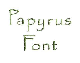 Papyrus Satin Script Digitized Machine Embroidery Font Upper and Lower Case -Instant Download-1,2,3 inches
