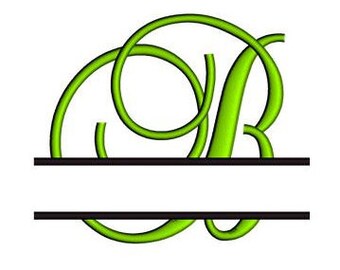 Brock Split Monogram Embroidery Font Upper Case Satin Stitch Digitized -Instant Download-2,3,4 inches