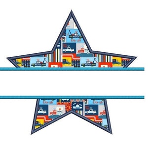Star Applique Split Machine Embroidery Digitized Design Pattern - Instant Download - 4x4 , 5x7, 6x10