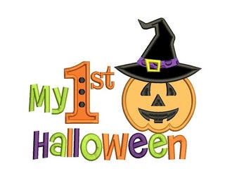 My First (1st) Halloween Applique Machine Embroidery Digitized Design Pattern  - Instant Download