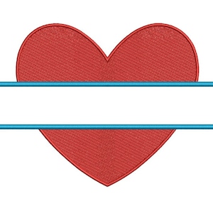 Heart Split Machine Embroidery Digitized Design Filled Pattern - Instant Download - 4x4 , 5x7, 6x10