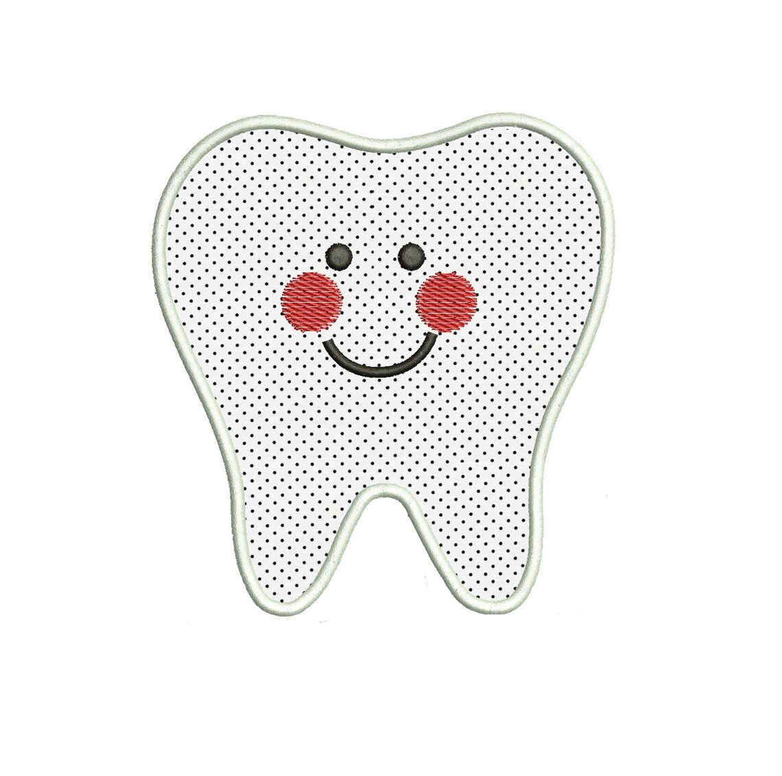 Tooth Applique Machine Embroidery Digitized Design Design Etsy