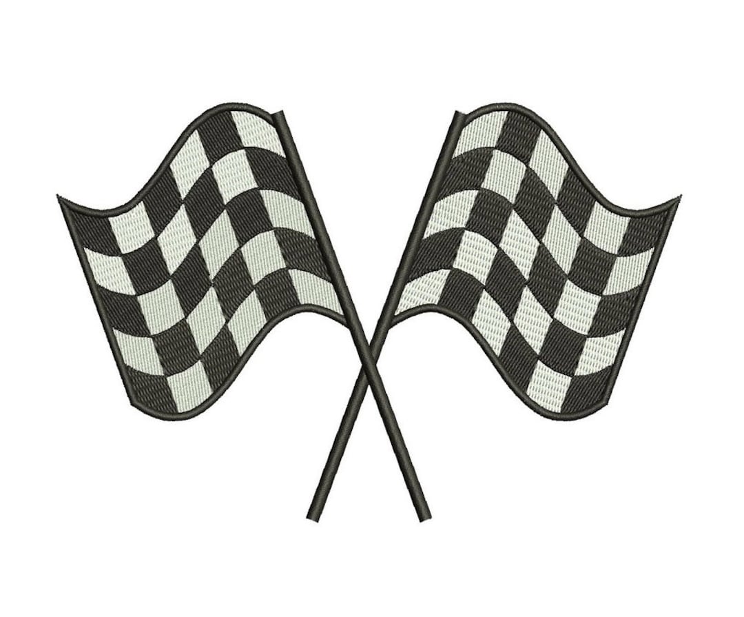 Racing Checkered Flag Filled Machine Embroidery Digitized Design Design ...