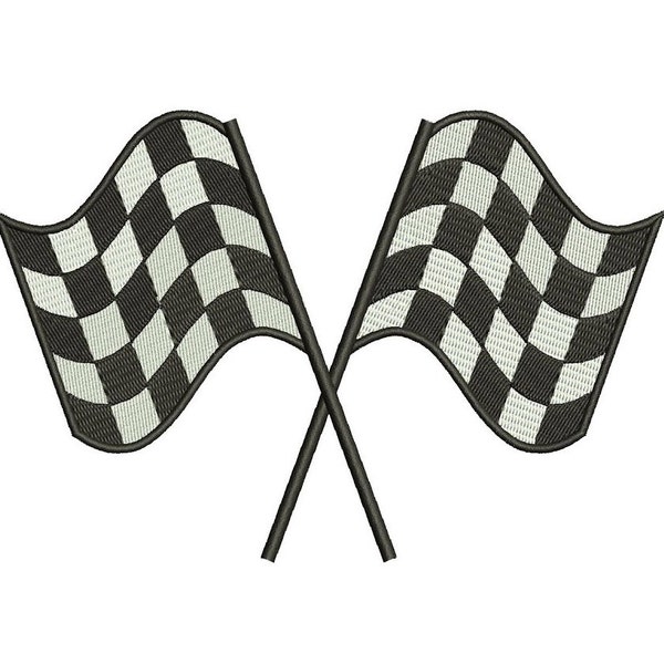 Racing Checkered Flag Filled Machine Embroidery Digitized Design Design Pattern  - Instant Download - 4x4 , 5x7, and 6x10 -hoops