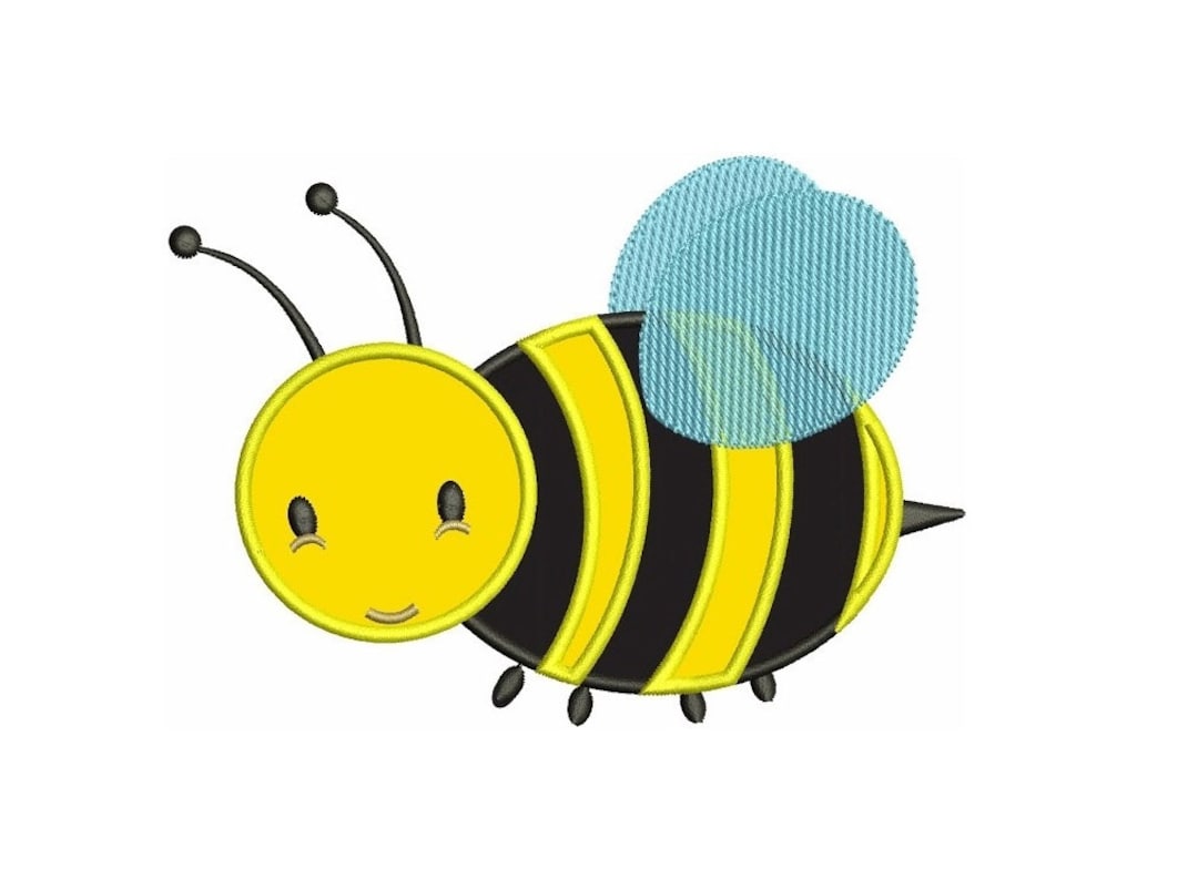 Cute Bumble Bee Applique Machine Embroidery Design Pattern - Instant ...