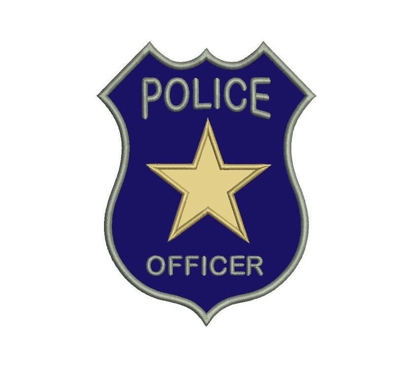Police Badge Applique Machine Embroidery Digitized Design Pattern - Instant  Download- 4x4 , 5x7, 6x10