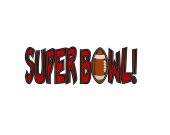 It's Super Bowl Football Applique Machine Embroidery Digitized Design Pattern  - Instant Download - 5x7, and 6x10