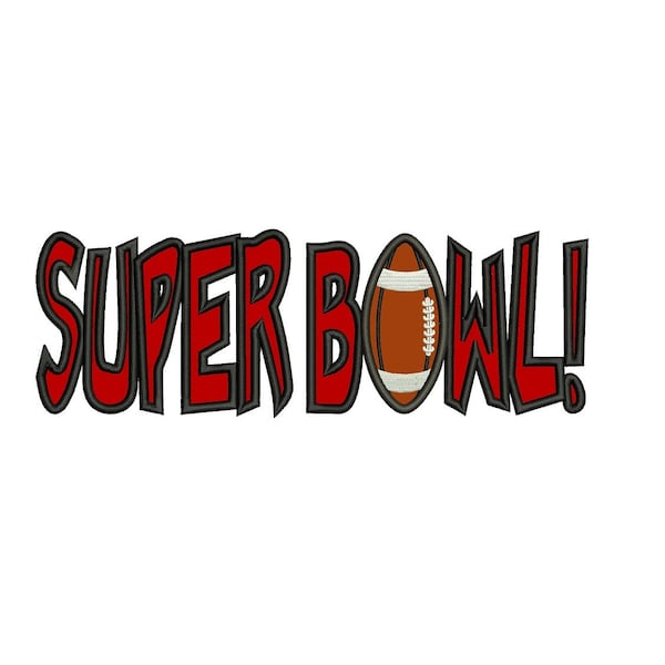 It's Super Bowl Football Applique Machine Embroidery Digitized Design Pattern  - Instant Download - 5x7, and 6x10