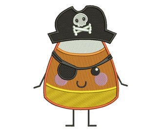 Pirate Candy Corn Halloween Filled Machine Embroidery Digitized Design Pattern  - Instant Download - 4x4 , 5x7,6x10 -hoops