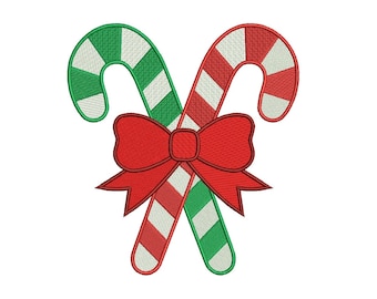 Candy Cane Christmas Filled Machine Embroidery Digitized Design Pattern - instant download - 4x4 , 5x7, and 6x10 -hoops