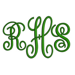 Large Fancy Monogram Embroidery Font Upper Case Satin Stitch Digitized -Instant Download-4,5,6 inch