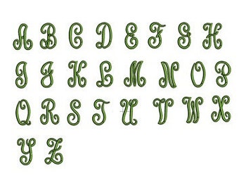 Instant Download Fancy Monogram Upper Case (A-Z) Machine Embroidery Font Design - 260 Files