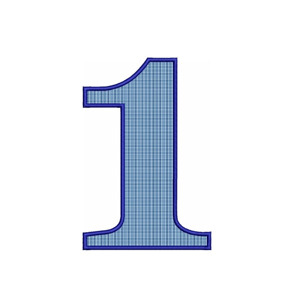 Birthday Number 1 Applique (1st birthday) Machine Embroidery  Design Pattern- Instant Download -  4x4 , 5x7, and 6x10 hoops