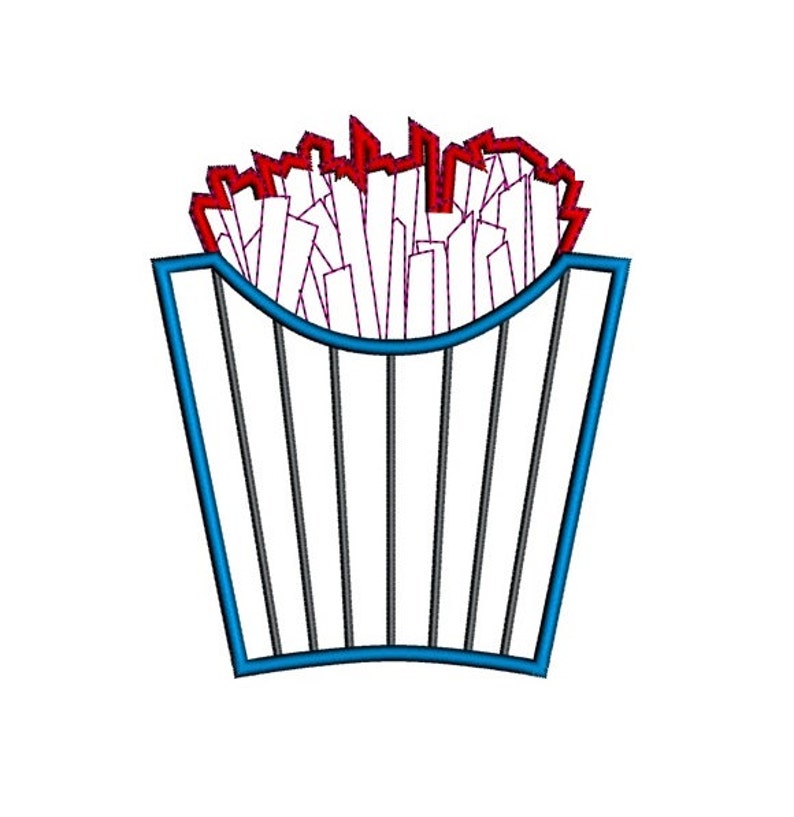 French fries applique machine embroidery design digitized  etsy French fries applique machine embroidery design digitized  etsy
